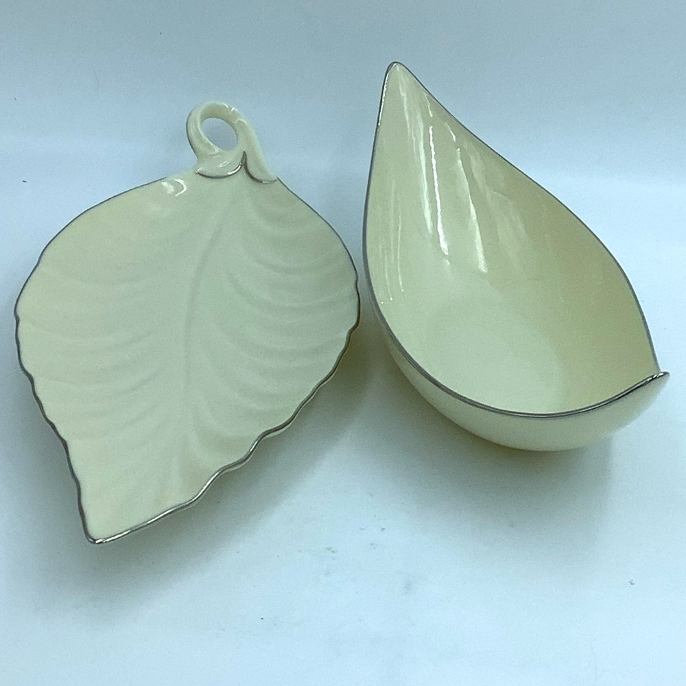 Two Lenox Leaf Shaped Serving Dishes